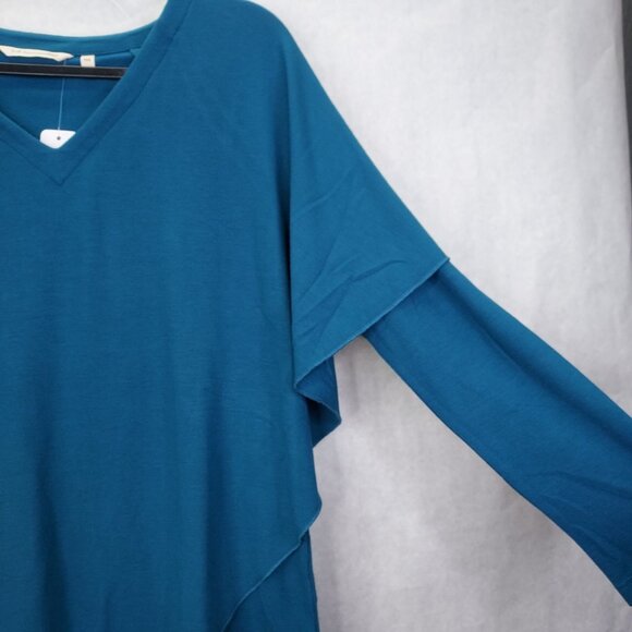 Soft Surroundings Madeline Draping Tunic Petite XS Caped Lagenlook V-Neck NEW - Picture 4 of 15